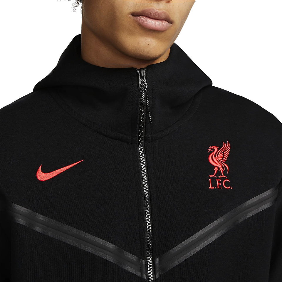 Liverpool FC black Tech fleece presentation soccer jacket 2022/23 ...
