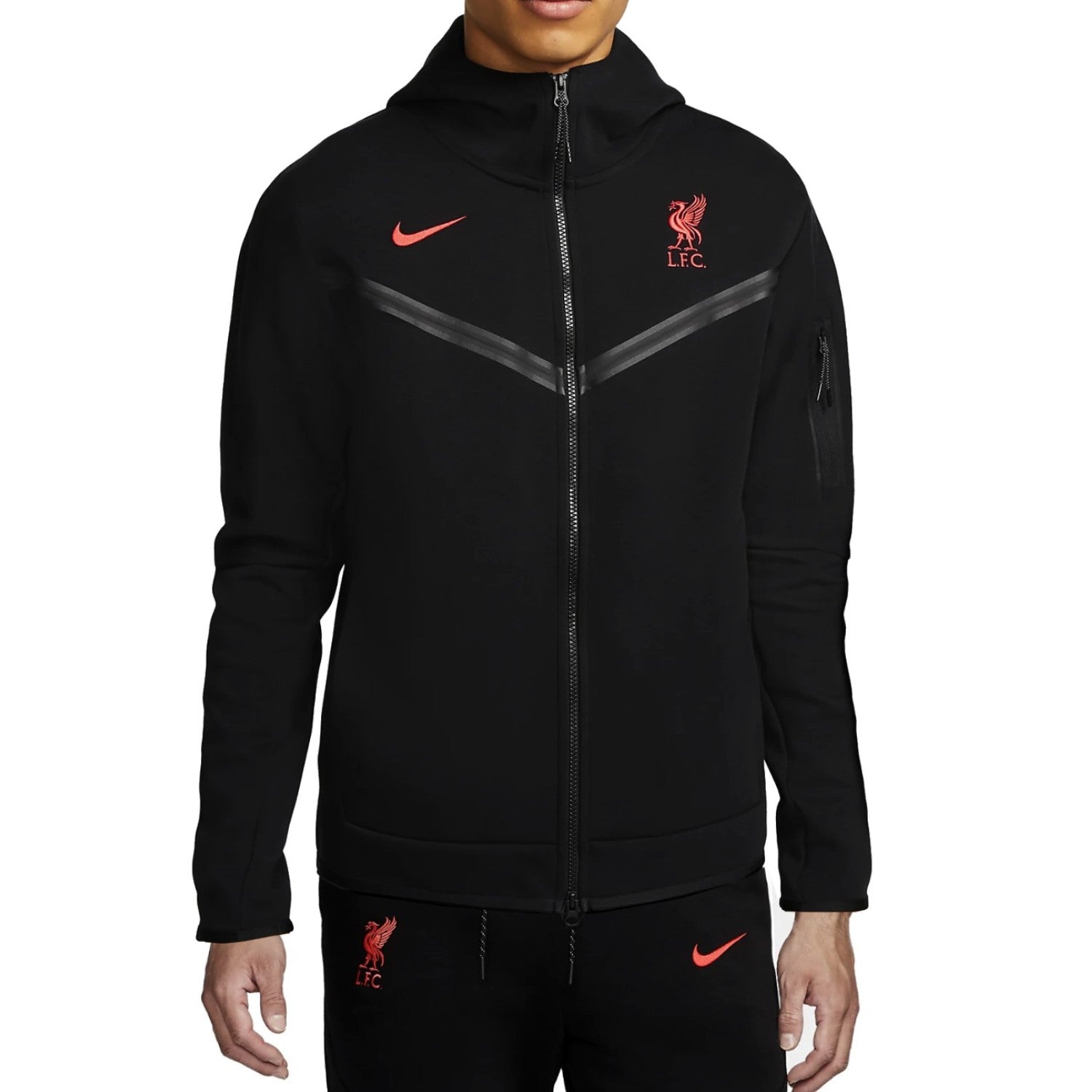 Liverpool FC black Tech Fleece presentation tracksuit 2022/23 - Nike ...