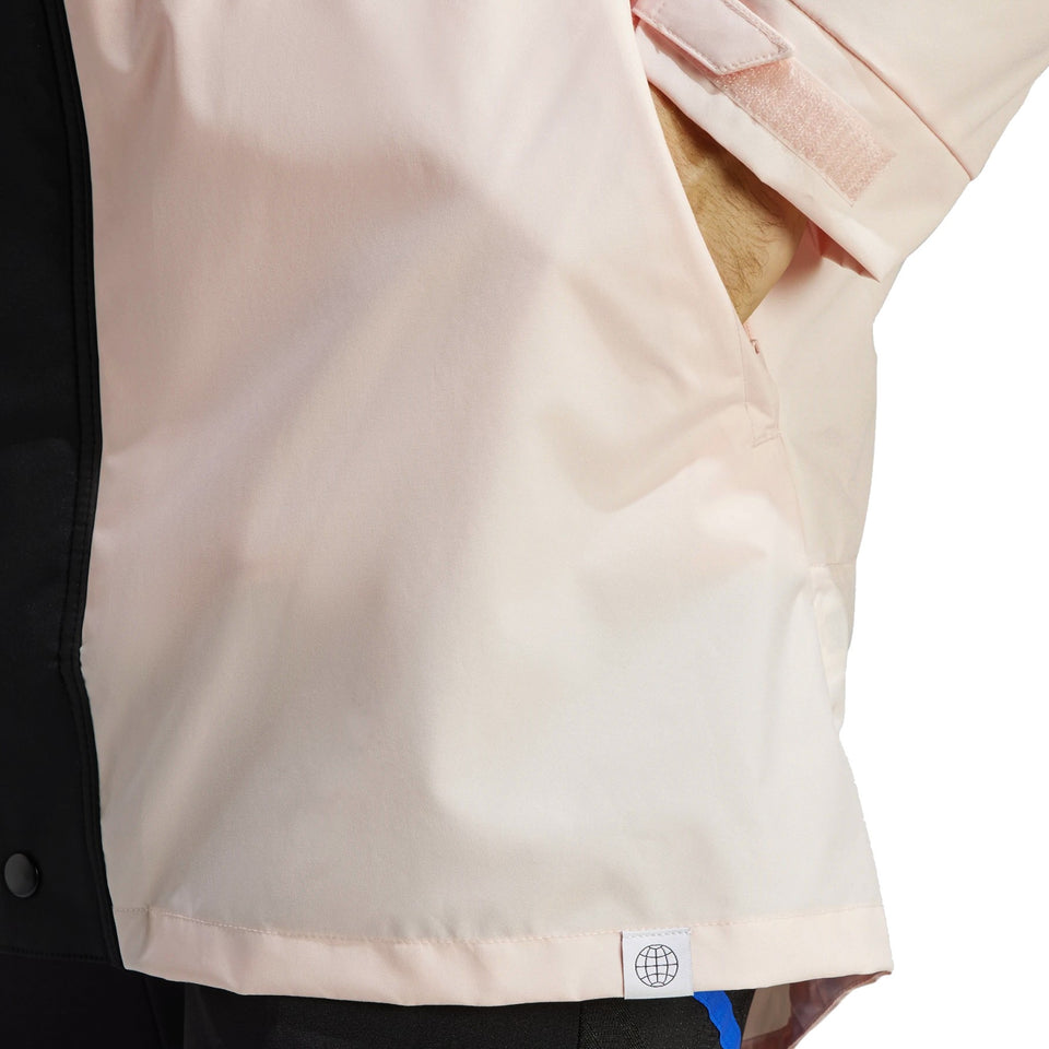 Close-up of Manchester United down parka jacket 2023 showcasing stylish design and durable fabric