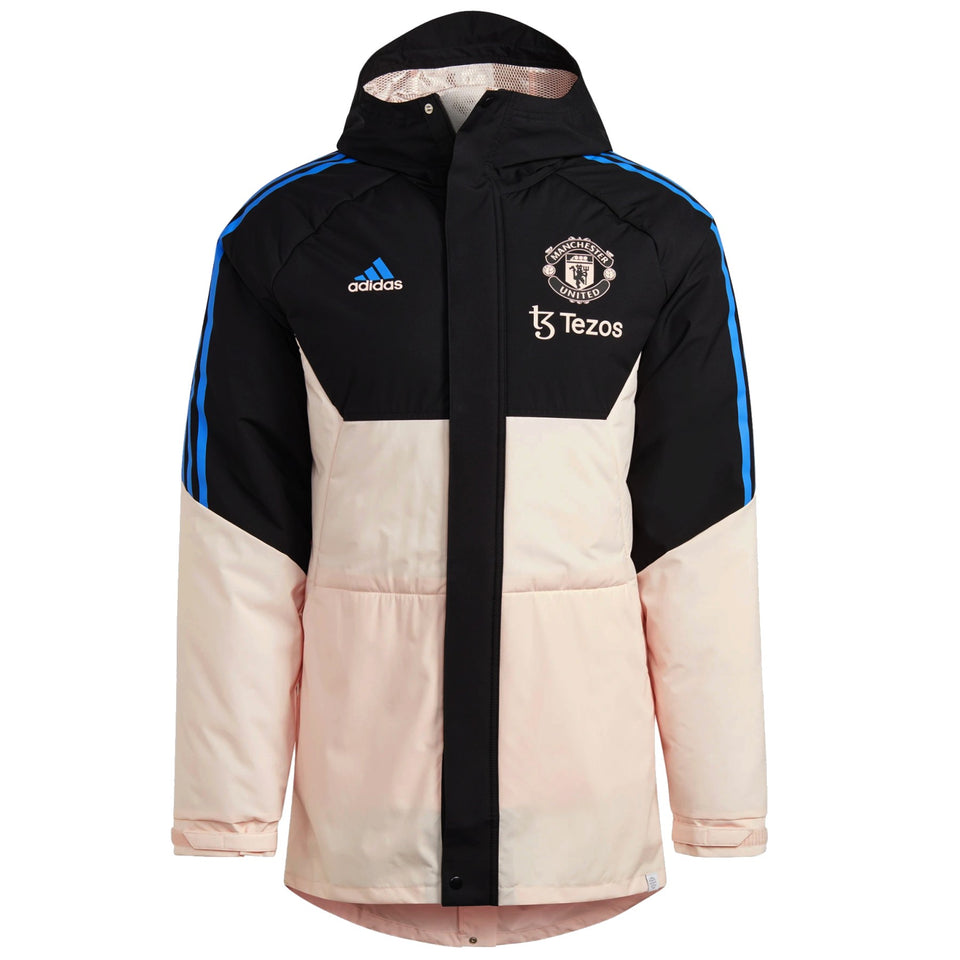 Manchester United Soccer parka down jacket 2023 pink/black
