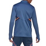 Back view of Manchester United training tracksuit 2022 23 in blue with stylish design and fitted look