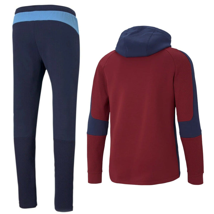 Manchester City Evostripe hooded presentation tracksuit 2021 red - Puma