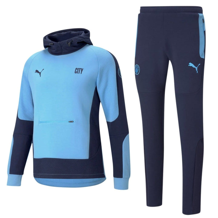 Manchester City Evostripe hooded presentation tracksuit 2021 light blue - Puma