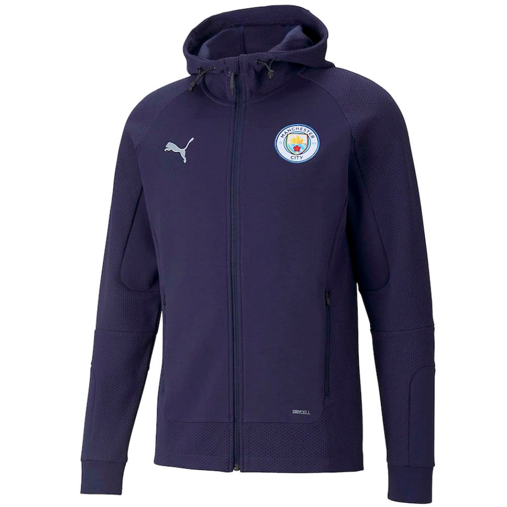 Manchester City hooded Casual presentation tracksuit 2022 navy/grey Puma