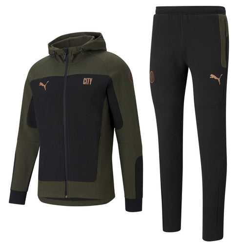 Manchester City Evostripe Präsentations-Trainingsanzug mit Kapuze 2021 grün - Puma