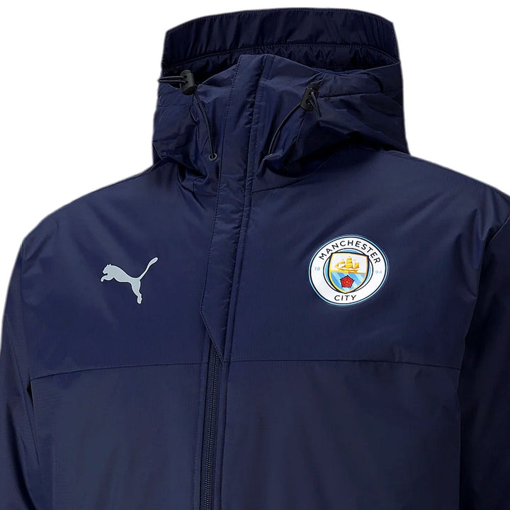 Manchester City soccer bench padded jacket 2021/22 navy - Puma