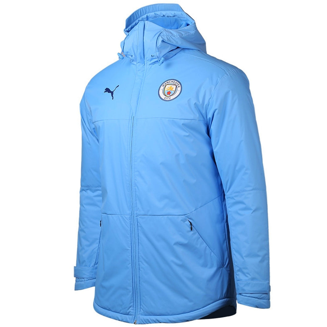 Manchester City soccer bench padded jacket 2021/22 light blue - Puma