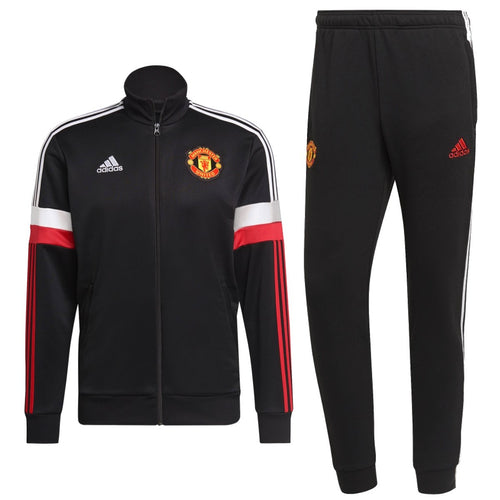 Manchester United Casual 3S black presentation tracksuit 2021/22 - Adidas