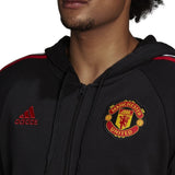 Manchester United Casual 3S black hooded tracksuit 2022/23 - Adidas