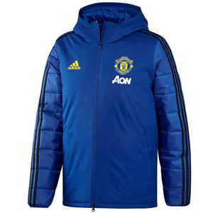 Manchester United soccer blue bench padded jacket 2019/20 - Adidas - SoccerTracksuits.com