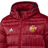 Manchester United soccer red training bench padded jacket 2017/18 - Adidas - SoccerTracksuits.com