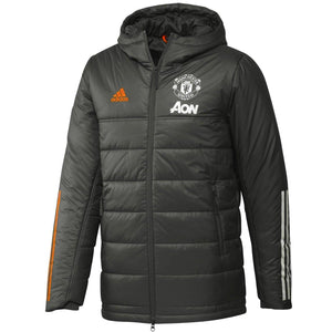 Manchester United soccer green bench padded jacket 2020/21 - Adidas - SoccerTracksuits.com