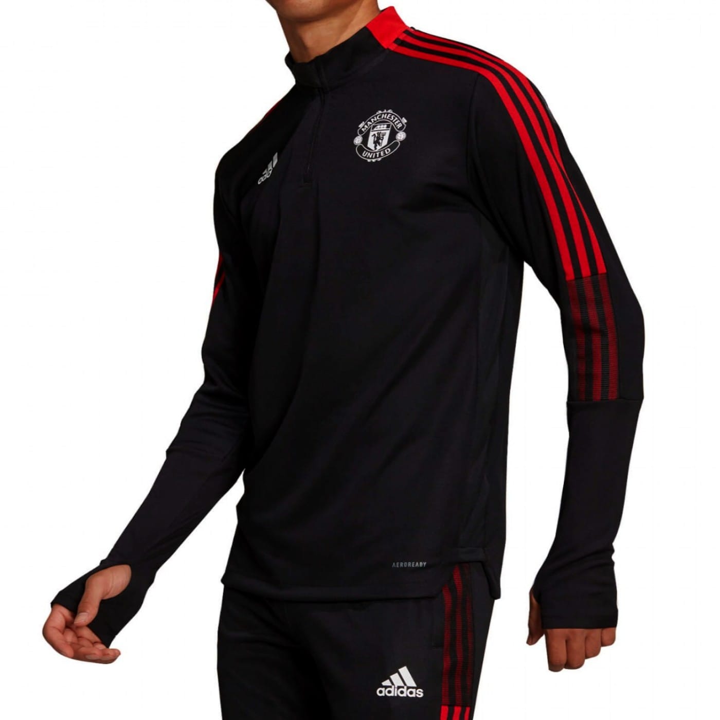 Manchester United black training technical tracksuit 2021/22