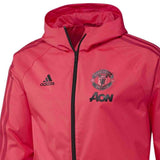 Manchester United soccer red training rain jacket 2018/19 - Adidas - SoccerTracksuits.com