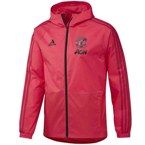 Manchester United soccer red training rain jacket 2018/19 - Adidas - SoccerTracksuits.com