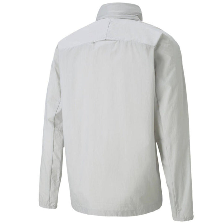 Olympique Marseille soccer training rain jacket 2021 light grey - Puma