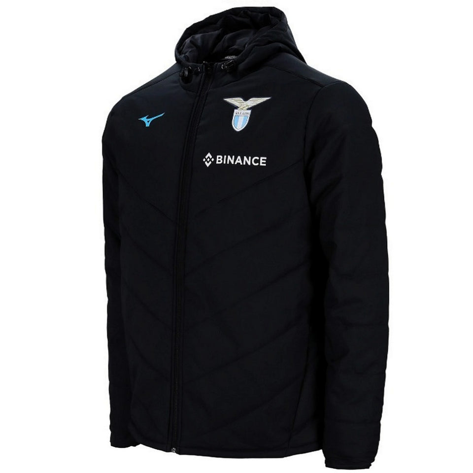 Mizuno Lazio bomber jacket in black featuring the Lazio logo and Binance branding