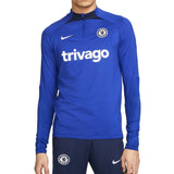 Chelsea training tracksuit 2022 2023 blue top and pants with trivago and Nike logos