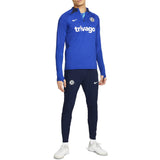 Chelsea training tracksuit 2022 2023 in blue and navy with Nike logo and trivago sponsor