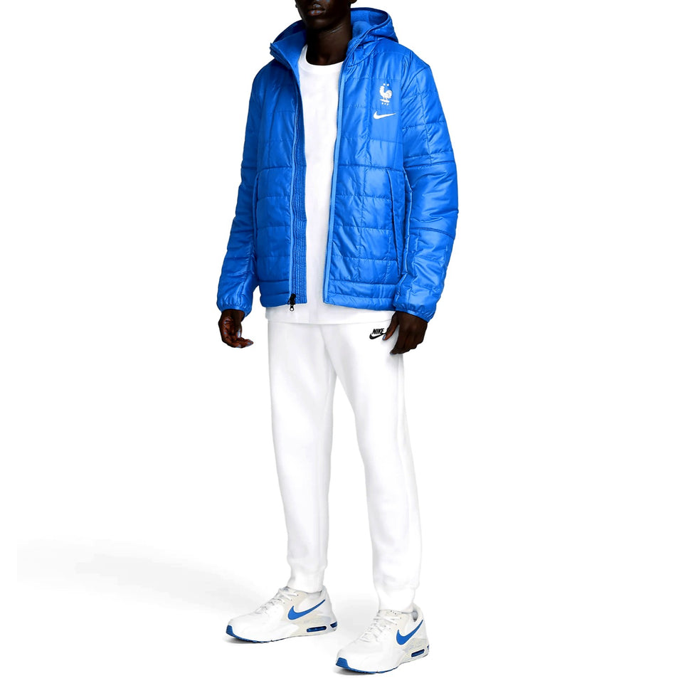 Nike France bomber jacket 2022 in blue with a padded design, perfect for fans and casual wear