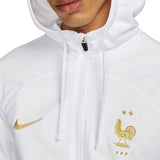 Stylish France hooded tracksuit Nike featuring a gold rooster emblem and premium fabric for comfort