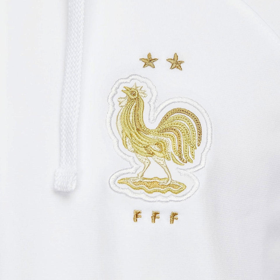France hooded tracksuit Nike featuring an embroidered rooster logo in gold