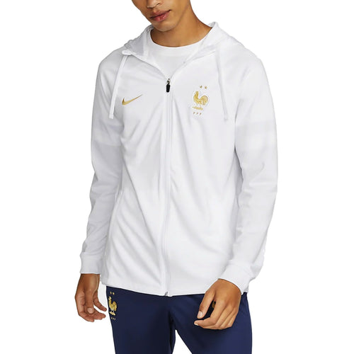 France hooded tracksuit Nike in white with gold logo for athletes and fans