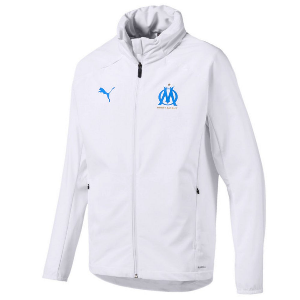 Olympique Marseille soccer training rain jacket 2020 white - Puma