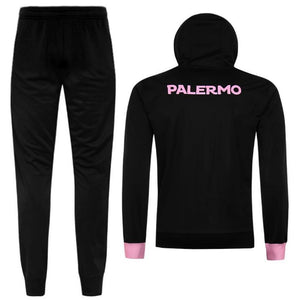 Palermo FC black hooded presentation soccer tracksuit 2020/21 - Kappa - SoccerTracksuits.com