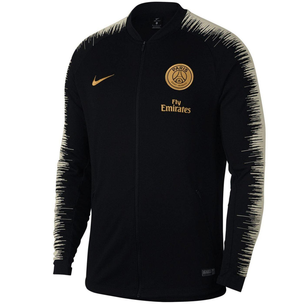 Paris Saint Germain soccer black Anthem presentation jacket 2018/19 - Nike - SoccerTracksuits.com
