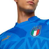 Puma Italy pre-match training suit featuring the iconic blue design and Italia badge for athletes