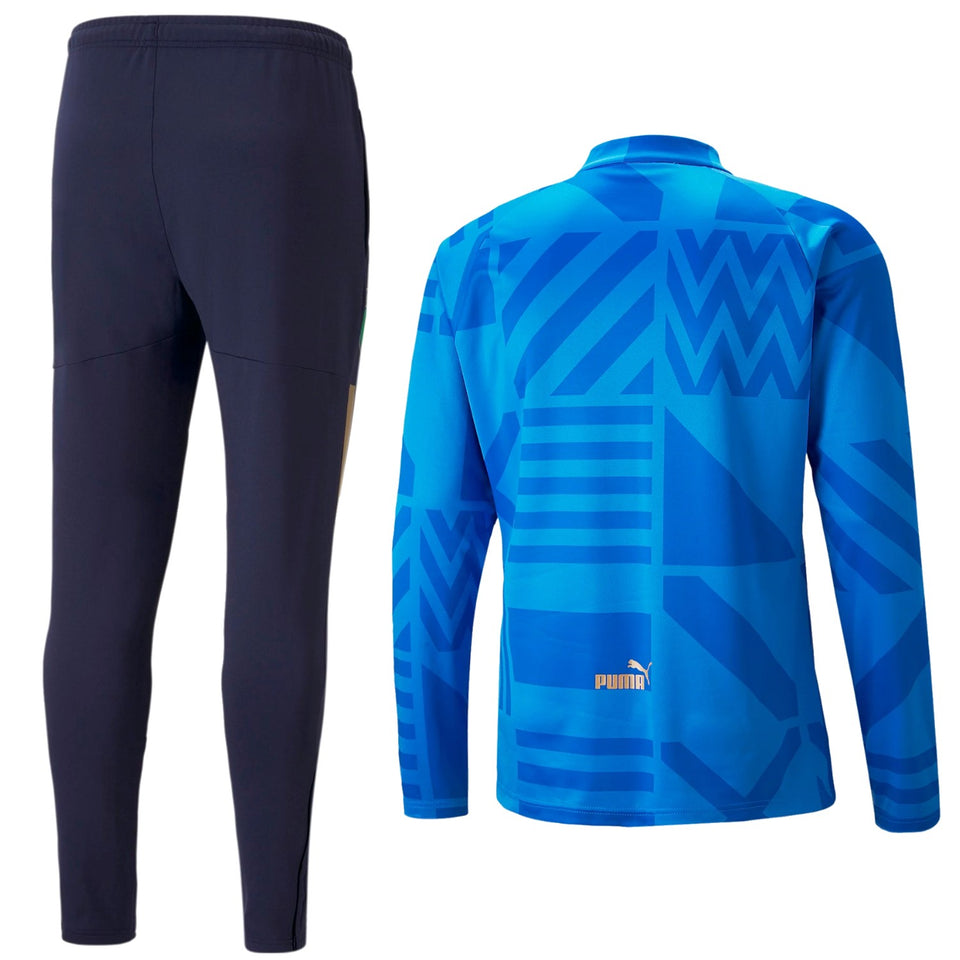 Puma Italy pre-match training suit featuring vibrant blue design and comfortable fit for athletes