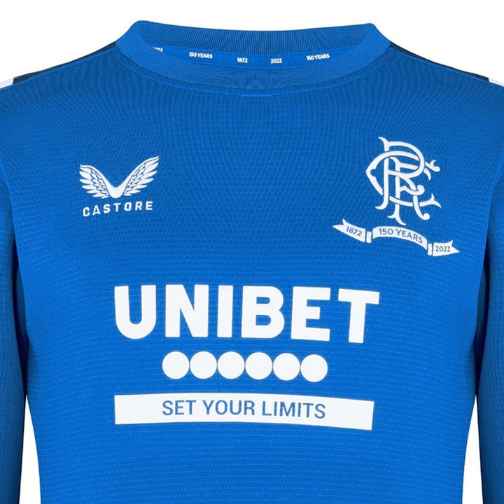 Rangers Glasgow royal blue training sweat top 2022 - Castore