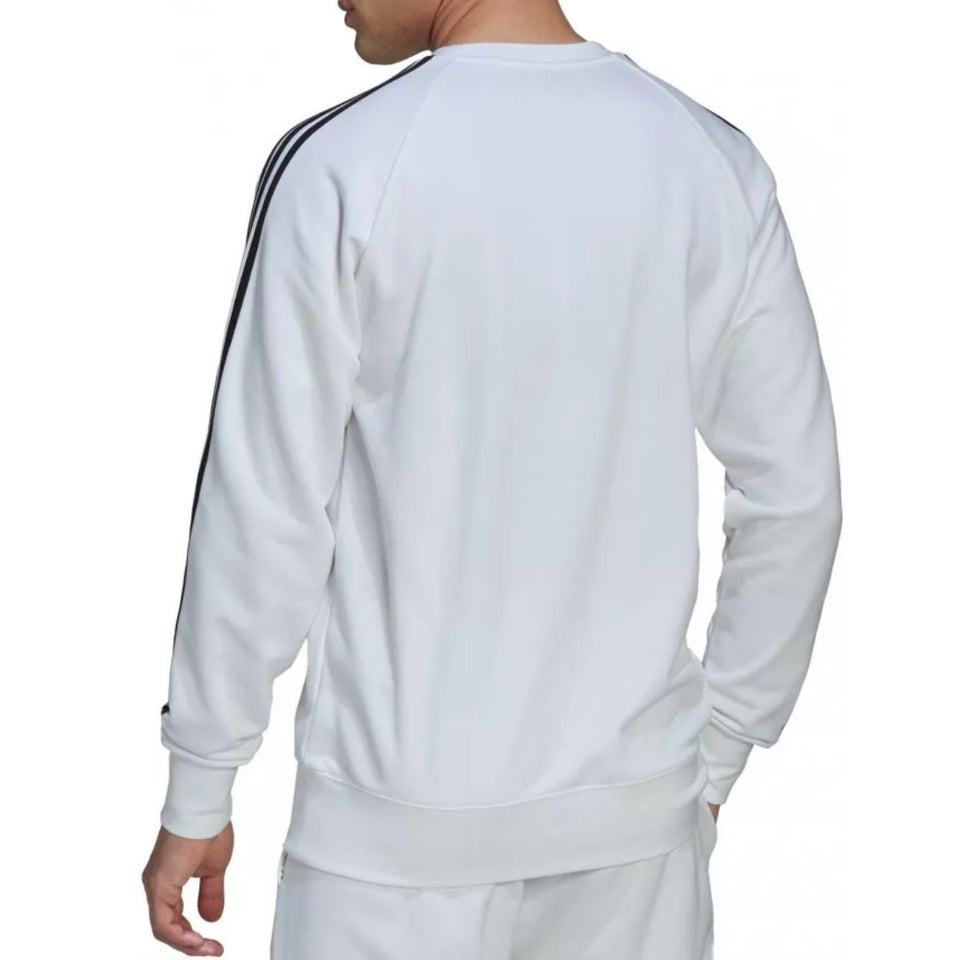 Back view of the Real Madrid training sweat tracksuit 2022 in white, featuring a comfortable design for athletes