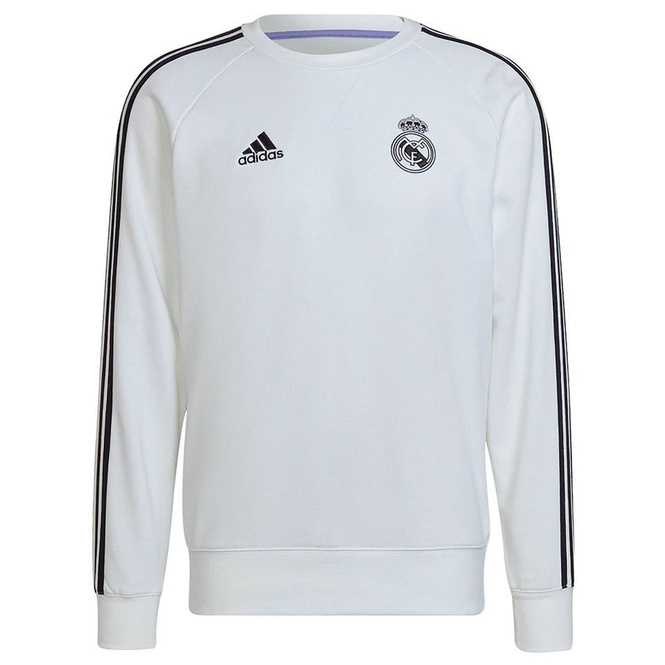 Real Madrid training sweat tracksuit 2022 featuring a classic white design and Adidas branding