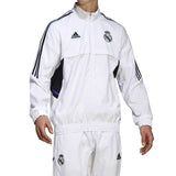 Real Madrid white presentation tracksuit 2022 with official logo and sporty design for fans