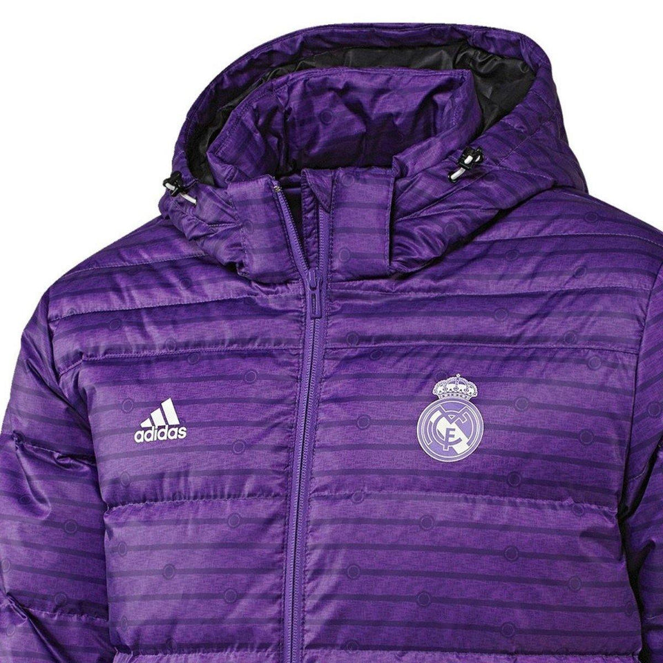 Real Madrid soccer purple training bench padded jacket 2016/17 - Adidas - SoccerTracksuits.com