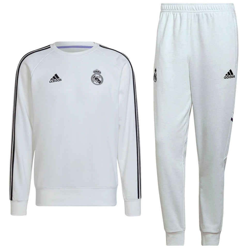 Real Madrid white training sweat Soccer tracksuit 2022/23 - Adidas
