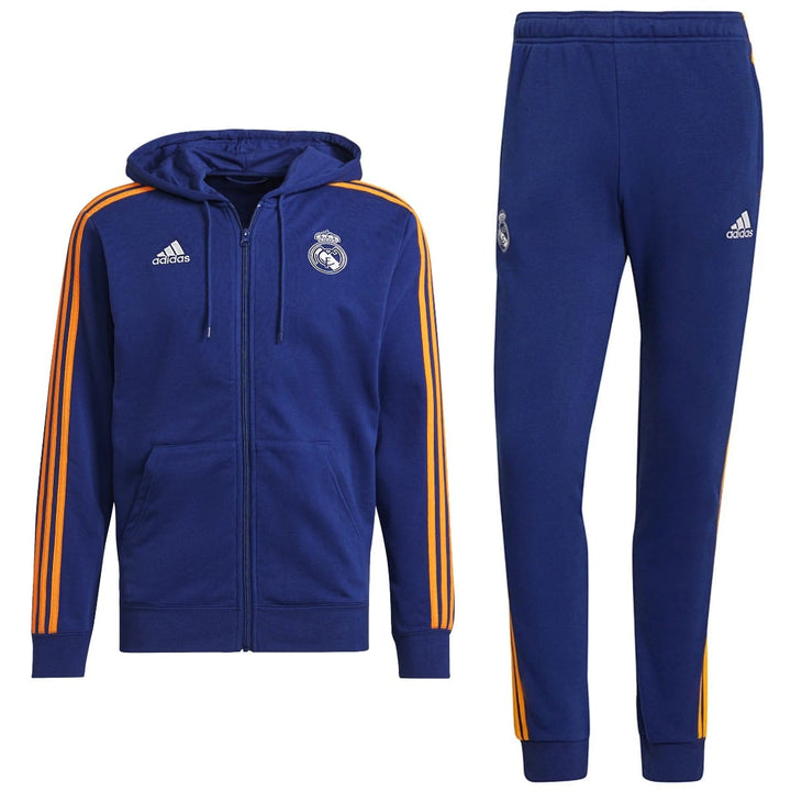 Real Madrid Casual 3S hooded presentation tracksuit 2021/22 - Adidas