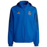 Real Madrid soccer blue training rain jacket 2022 - Adidas