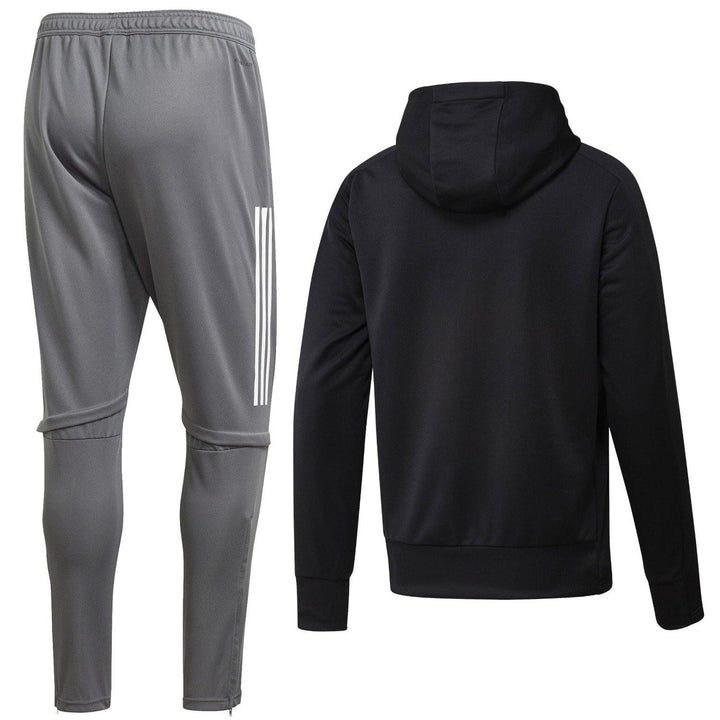 Real Madrid black/grey hooded training technical tracksuit 2020/21 - Adidas