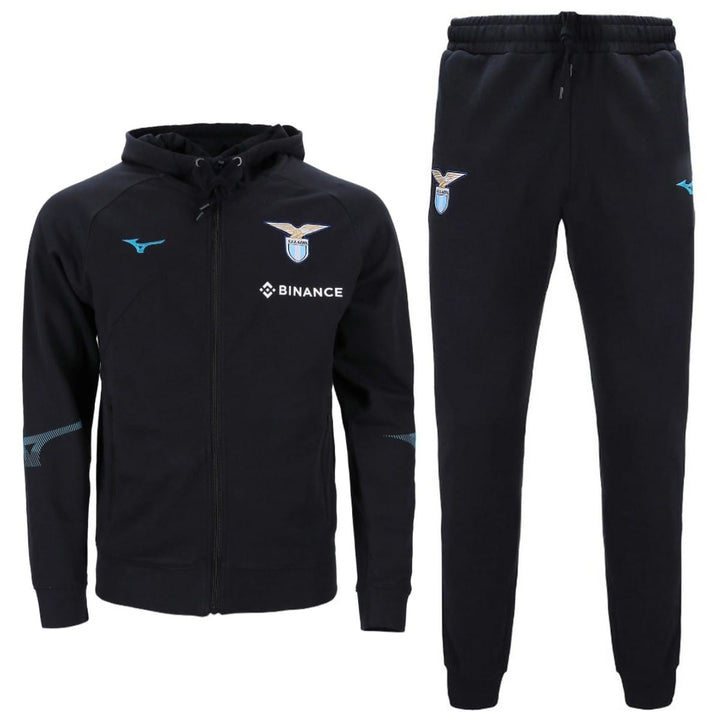 SS Lazio hooded cotton presentation tracksuit 2022/23 black - Mizuno
