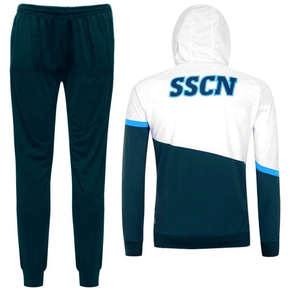 SSC Napoli green hooded presentation Soccer tracksuit 2020/21 - Kappa - SoccerTracksuits.com