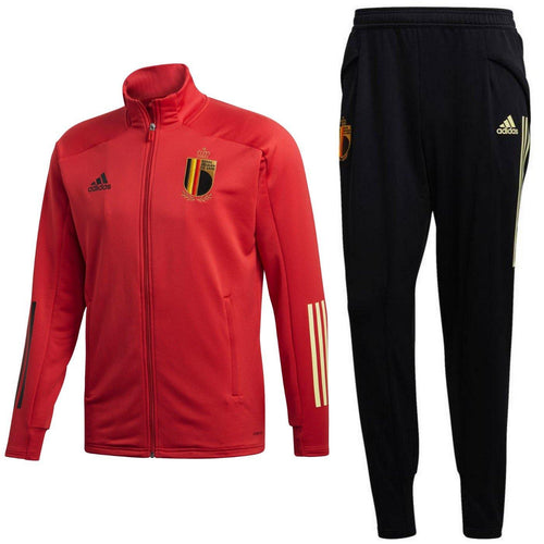 Belgium national Soccer team training bench tracksuit 2020/21 - Adidas - SoccerTracksuits.com