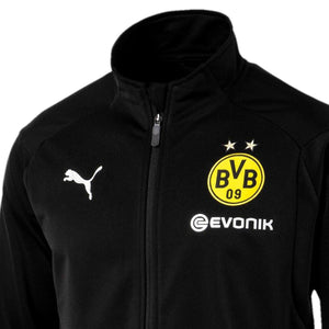 BVB Borussia Dortmund black training bench soccer tracksuit 2018/19 - Puma - SoccerTracksuits.com