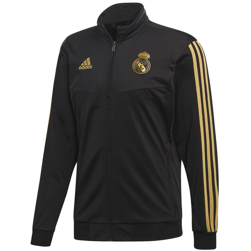 Real Madrid soccer black bench training tracksuit 2019/20 - Adidas - SoccerTracksuits.com