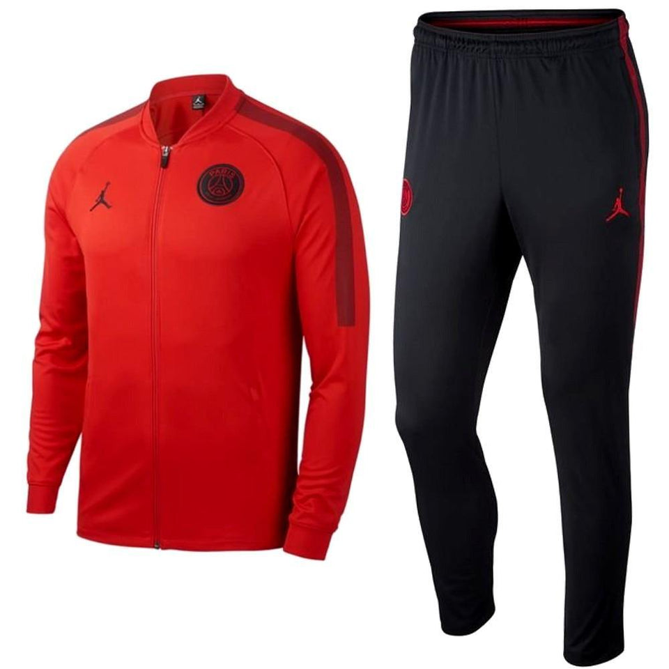 Jordan x PSG red/black presentation soccer tracksuit UCL 2018/19 - Jordan - SoccerTracksuits.com