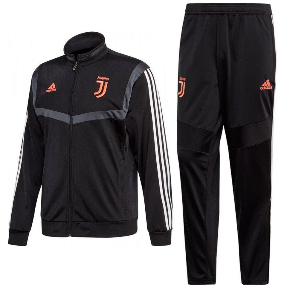 Juventus soccer black bench training tracksuit 2019/20 - Adidas - SoccerTracksuits.com
