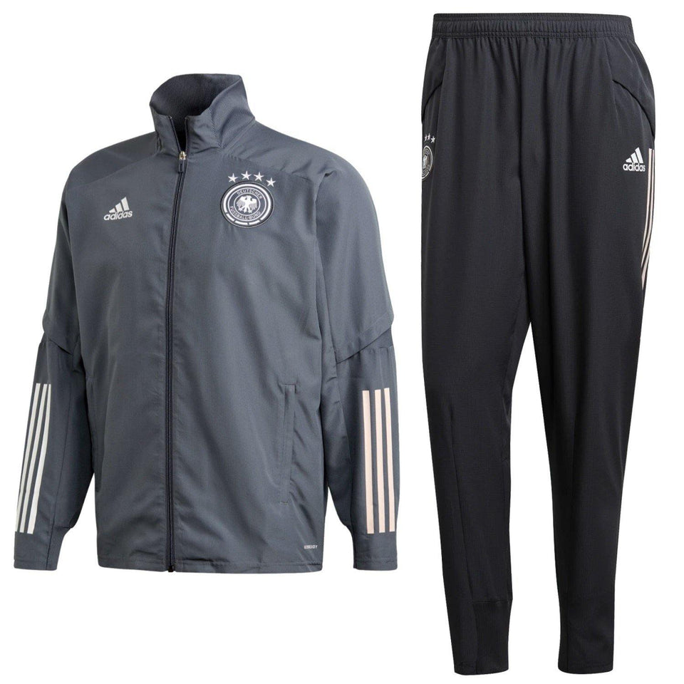 Germany grey presentation Soccer tracksuit 2020/21 - Adidas - SoccerTracksuits.com