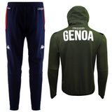 Genoa CFC green/blue hooded presentation soccer tracksuit 2019/20 - Kappa - SoccerTracksuits.com